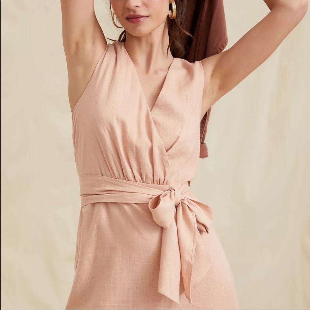 Anthropologie NWT Linen Wrap Mini Dress Size XXS. - Picture 5 of 16